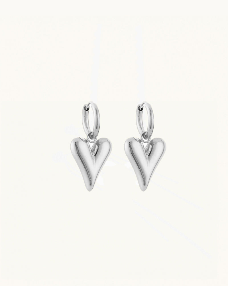 Goldene Ohrringe mit Herzanhänger - Rowena