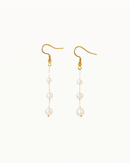 Lange Ohrringe mit Perlen - Tyra