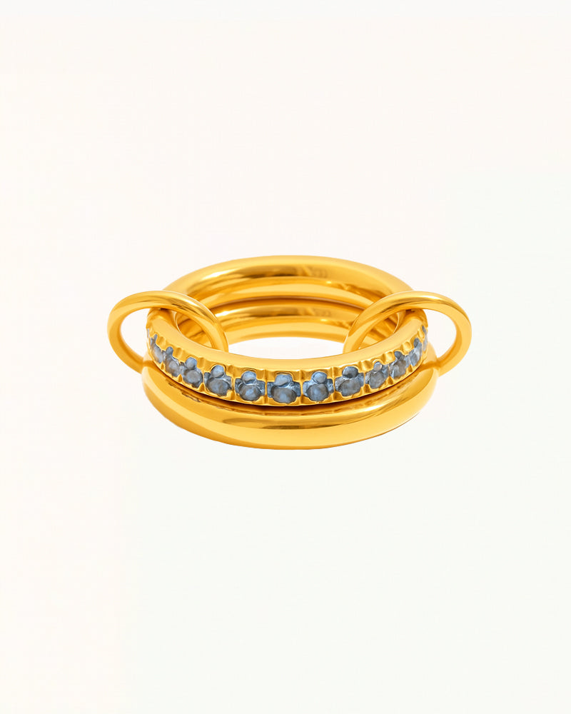 Gold Ring with Different Colored Stones - Isabella - R78