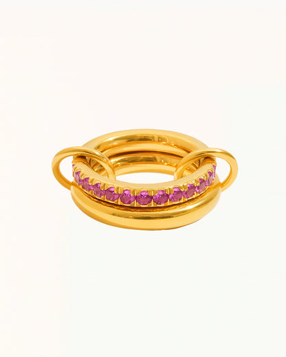Gold Ring with Different Colored Stones - Isabella - R78