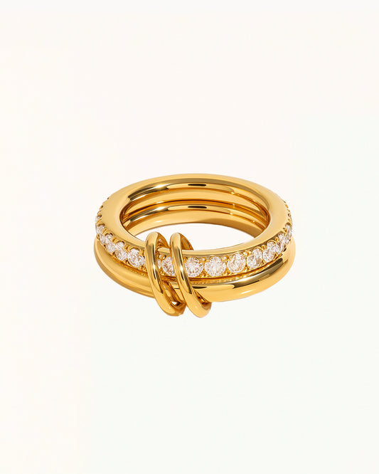 Stapelring mit Kristallen - Laylin - R80