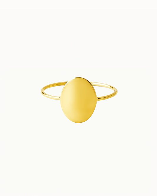 Minimalist Ring with Round Plate - Lynn - R26