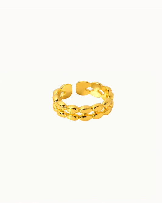 Gold Link Ring - Adjustable - Mara - R42