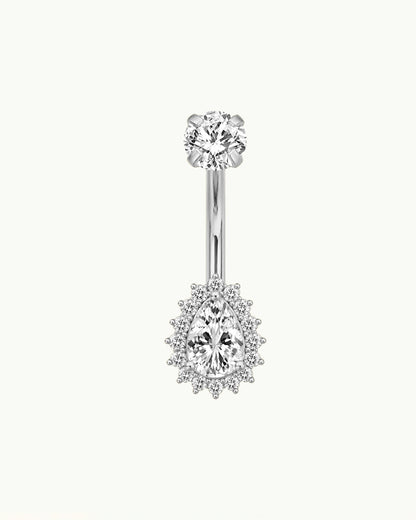 Titanium Navelpiercing Druppel met Steentjes - Jamilla