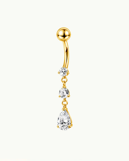 Titanium Navelpiercing Druppel Hanger met Steentjes - Lilou