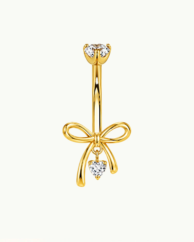Titanium Navelpiercing Strik met Hartje - Lode