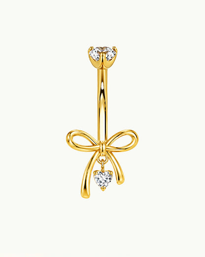 Titanium Navelpiercing Strik met Hartje - Lode
