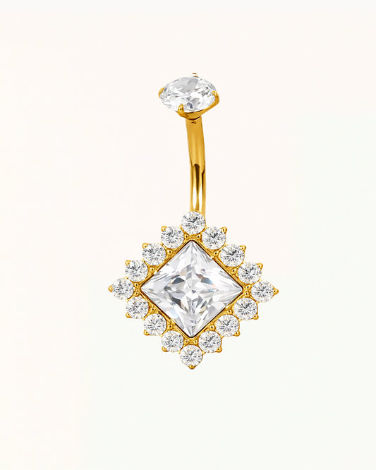 Titan-Bauchnabelpiercing mit quadratischen Kristallen - Lulu