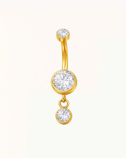Titan-Bauchnabelpiercing mit Anhänger und runden Kristallen - Polly