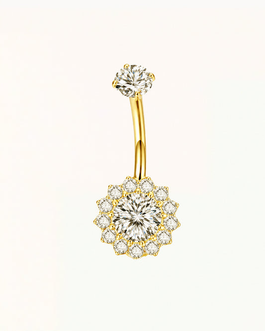 Bauchnabelpiercing aus Titan mit sonnenförmigen Kristallen – Sydney