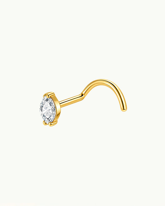 Titanium Neuspiercing Ovaal met Steentje - Manouk