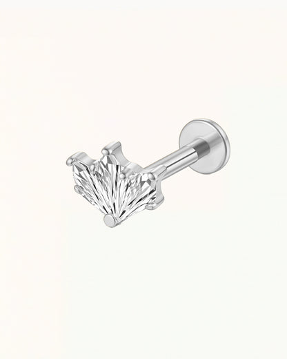 Titanium Fan Shaped Crystal Piercing - Amelie