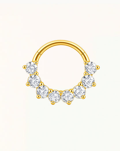 Titanring-Piercing mit funkelnden Steinen - Ciara