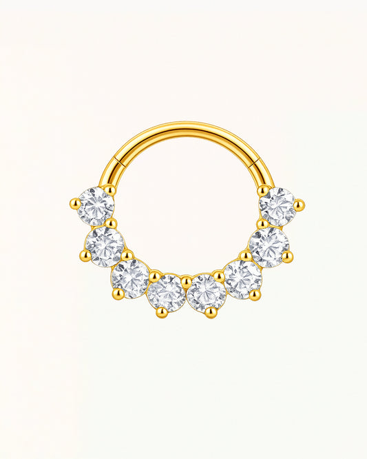 Titanring-Piercing mit funkelnden Steinen - Ciara