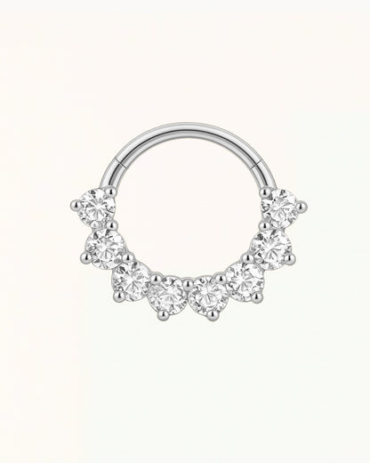 Titanring-Piercing mit funkelnden Steinen - Ciara