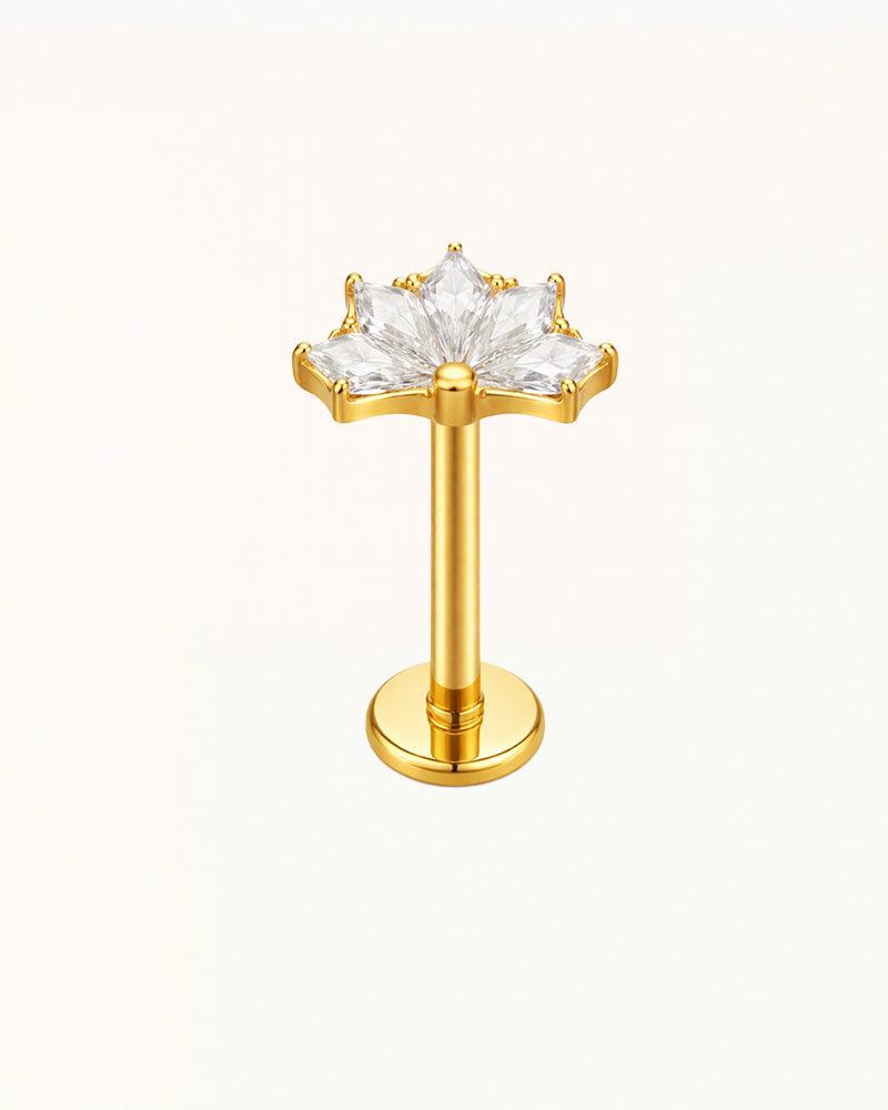 Titanium Lotus Flower Piercing with Crystals - Dakota