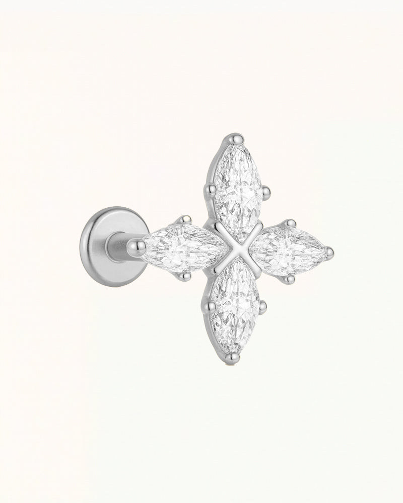 Titanium Piercing with Marquise-Cut Crystals - Kacey