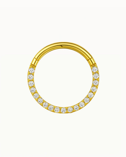 Bague à Cliquet en Titane avec Cristaux Étincelants - Karolina