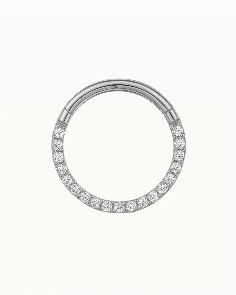 Bague à Cliquet en Titane avec Cristaux Étincelants - Karolina