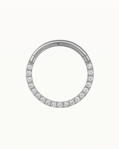 Bague à Cliquet en Titane avec Cristaux Étincelants - Karolina