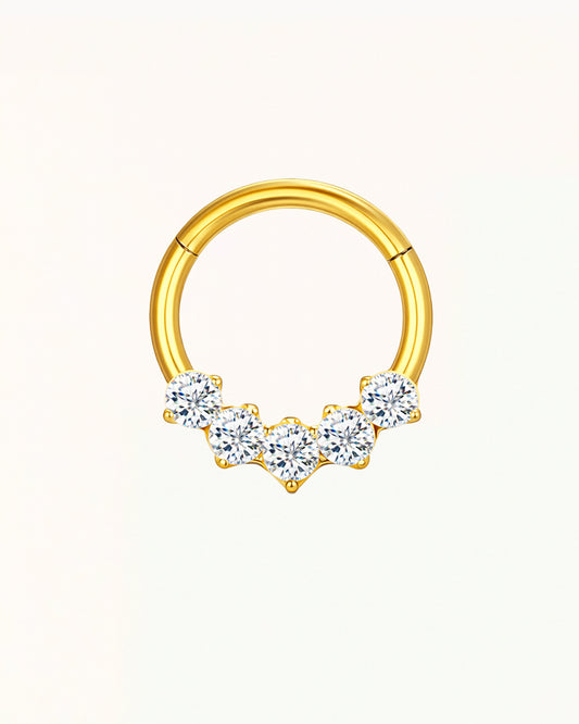 Daith-Piercing aus Titan mit Kristallen – Keira