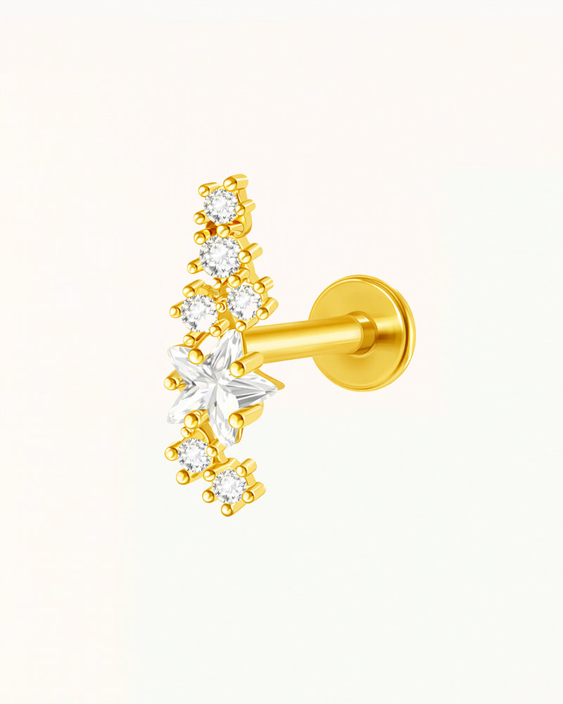 Titanium Star Cluster Piercing with Crystals - Marie