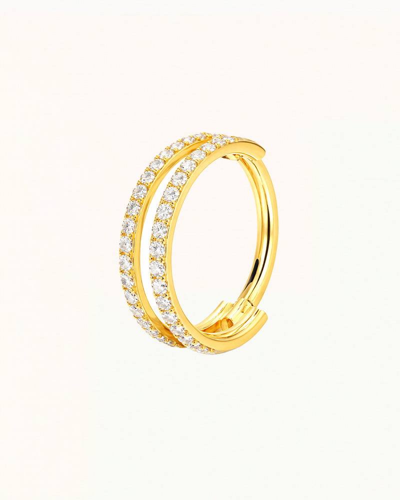 Titan-Doppelreihen-Kristallring-Piercing - Miri