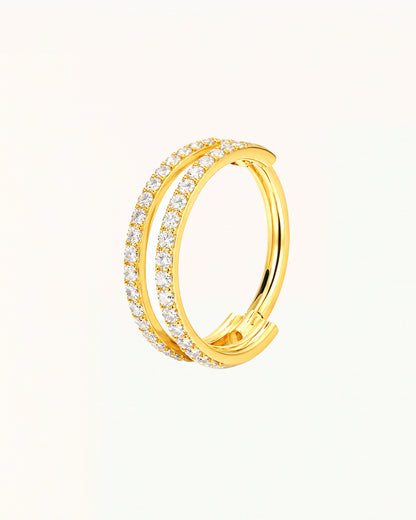 Titan-Doppelreihen-Kristallring-Piercing - Miri