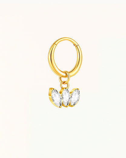 Titan-Clicker-Piercing mit drei Marquise-Steinen - Rebecca