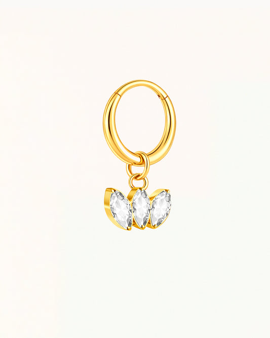 Titan-Clicker-Piercing mit drei Marquise-Steinen - Rebecca