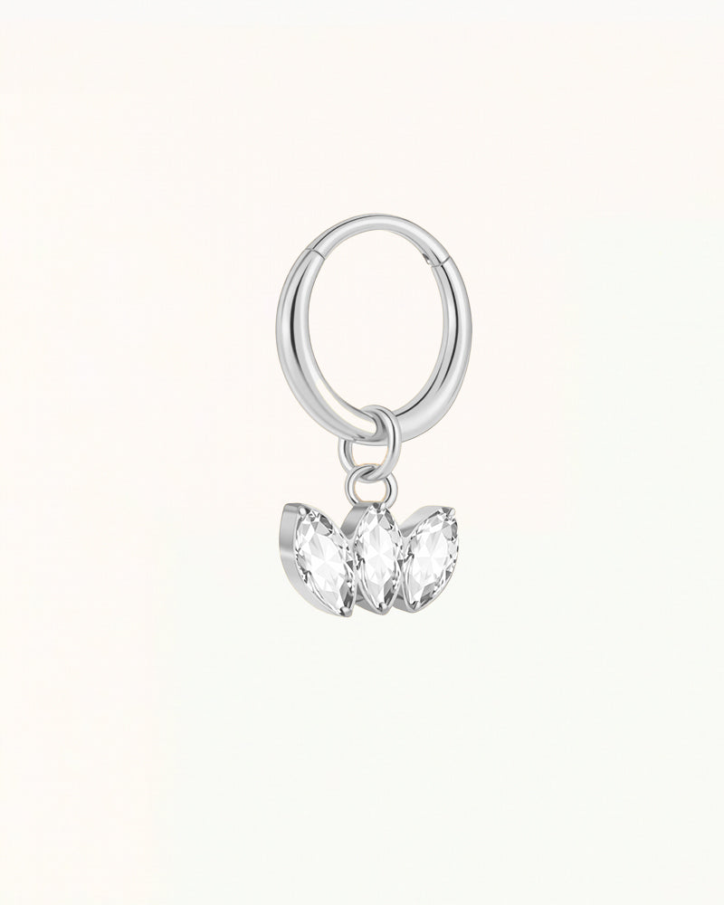 Titan-Clicker-Piercing mit drei Marquise-Steinen - Rebecca