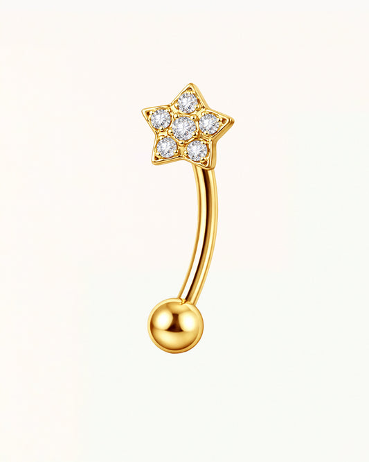 Titan-Rook-Piercing-Stab mit Blumendesign - Safa
