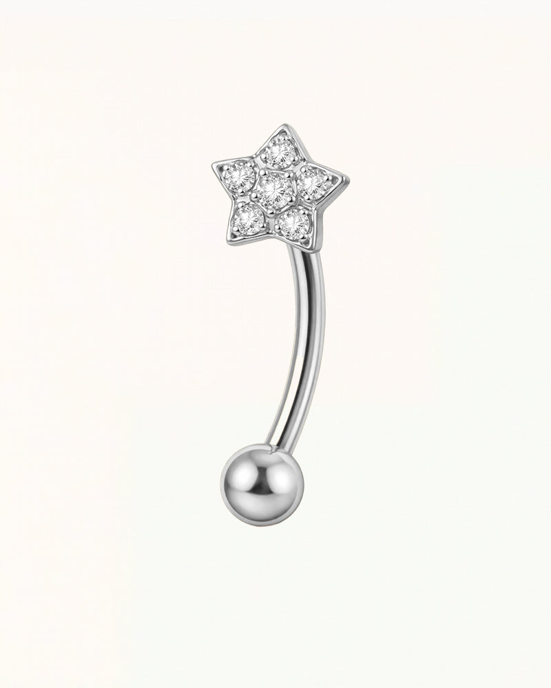 Titan-Rook-Piercing-Stab mit Blumendesign - Safa