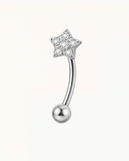 Titan-Rook-Piercing-Stab mit Blumendesign - Safa