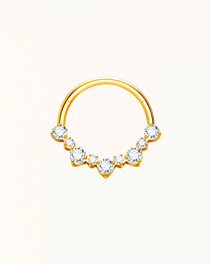 Daith-Piercing aus Titan mit Fächer aus Steinen – Stella