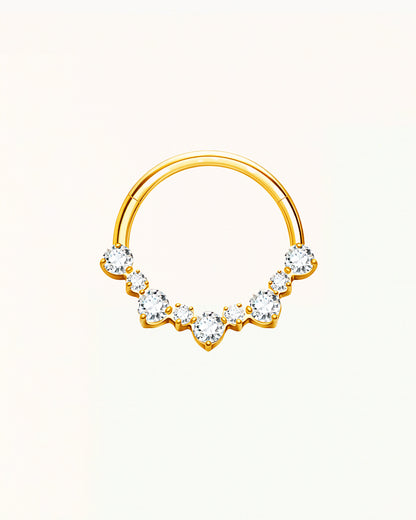 Daith-Piercing aus Titan mit Fächer aus Steinen – Stella