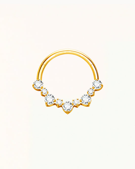 Daith-Piercing aus Titan mit Fächer aus Steinen – Stella