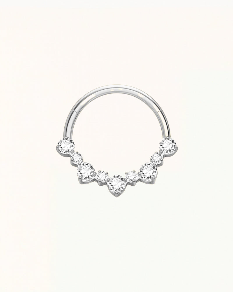 Daith-Piercing aus Titan mit Fächer aus Steinen – Stella