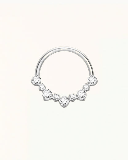 Daith-Piercing aus Titan mit Fächer aus Steinen – Stella